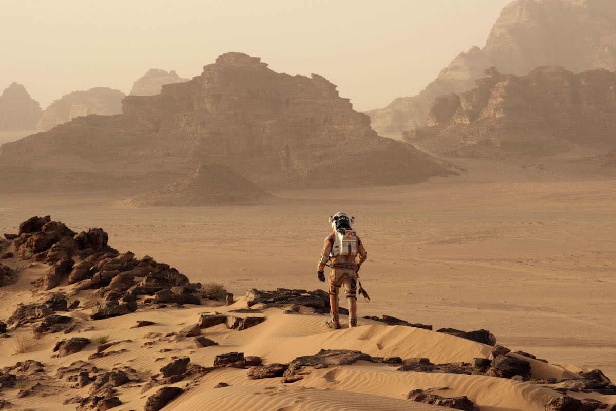 Matt Damon is an astronaut who finds himself stranded and alone on a hostile planet.